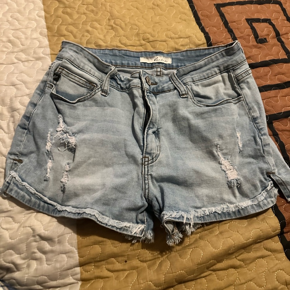 KanCan Blue Distressed Jean Shorts